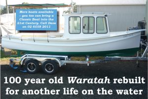 Image of restored 100 year old Waratah launch