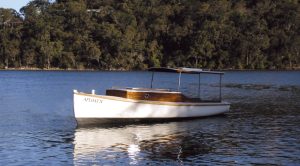 Image of Rosie Afloat wooden launch